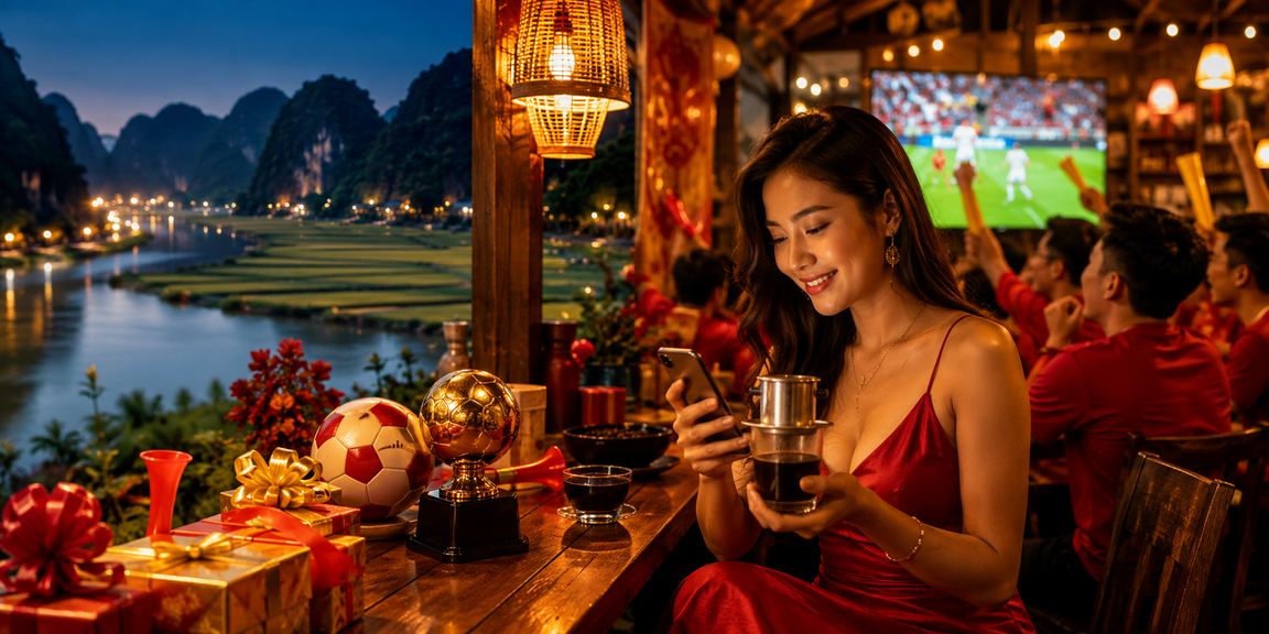 Người dùng Ninh Bình truy cập d300 trên điện thoại tại quán cà phê